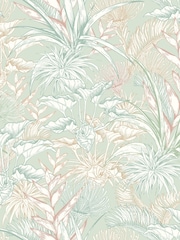 Hoopla Walls Duck Egg Mix Tropical Canopy 10M Wallpaper - Image 2 of 2