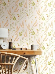 Hoopla Walls Honey  Peach Springtime Meadow 10M Wallpaper - Image 1 of 2