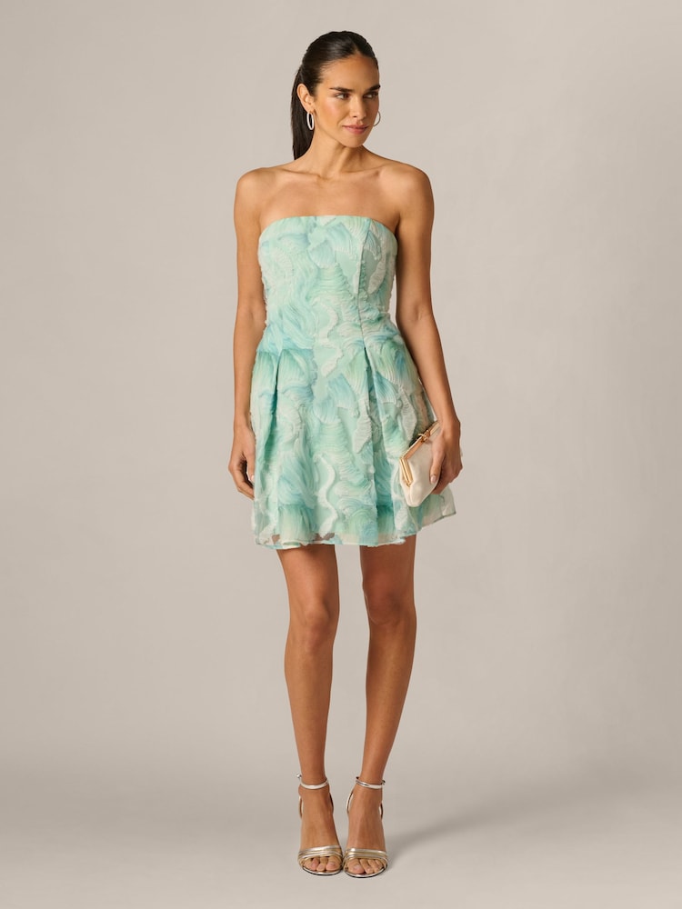 Adrianna Papell Green Soutache Embroidery Mini Dress - Image 2 of 6