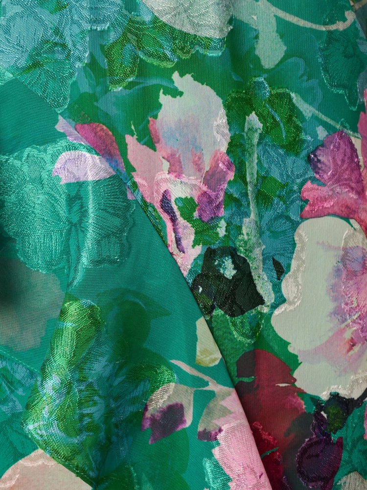 Adrianna Papell Green Printed Mermaid Dress - Image 6 of 6