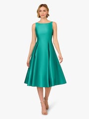 Adrianna Papell Green Sleeveless Tea Length Dress - Image 1 of 6