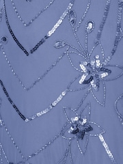 Adrianna Papell Blue Petite Studio Beaded Mesh Dress - Image 6 of 6