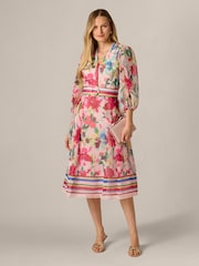 Adrianna Papell Pink Printed Stripe Dress - Image 2 of 6