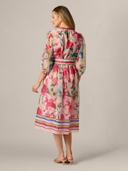 Adrianna Papell Pink Printed Stripe Dress - Image 3 of 6