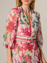 Adrianna Papell Pink Printed Stripe Dress - Image 4 of 6