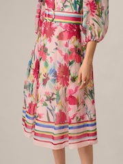 Adrianna Papell Pink Printed Stripe Dress - Image 5 of 6