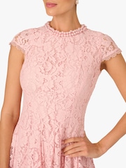 Adrianna Papell Pink Embellished Lace Dress - Image 5 of 6