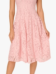Adrianna Papell Pink Embellished Lace Dress - Image 6 of 6
