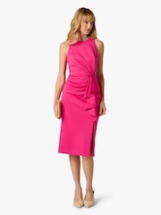 Adrianna Papell Pink Halter Ruffle Dress - Image 1 of 6