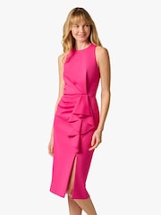 Adrianna Papell Pink Halter Ruffle Dress - Image 3 of 6