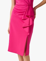Adrianna Papell Pink Halter Ruffle Dress - Image 5 of 6