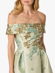 Adrianna Papell Green Petite Off-Shoulder Dress - Image 6 of 6