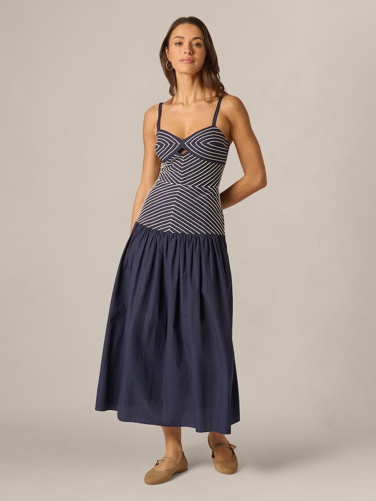 Adrianna Papell Blue Drop Waist Dress - Image 1 of 6 Adrianna Papell Blue Drop Waist Dress - Image 1 of 6