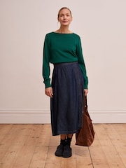 Celtic & Co. Midi Denim Wrap Skirt - Imaginea 2 din 7