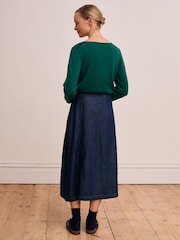 Celtic & Co. Midi Denim Wrap Skirt - Imaginea 3 din 7