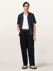 AllSaints Blue Hudson Short Sleeve Shirt - Image 5 of 6