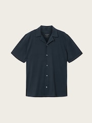 AllSaints Blue Hudson Short Sleeve Shirt - Image 6 of 6