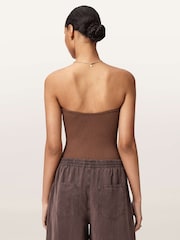 AllSaints Brown Cruz Bandeau Top - Image 4 of 6