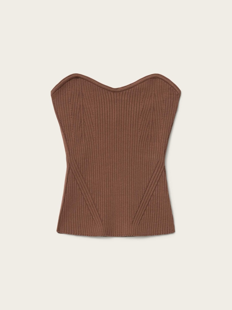 AllSaints Brown Cruz Bandeau Top - Image 6 of 6
