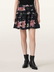 AllSaints Black Zora Skirt - Image 1 of 7