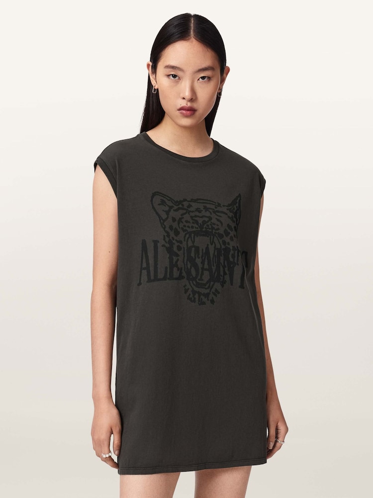 AllSaints Grey Wild Brooke Dress - Image 1 of 6