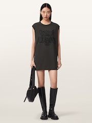 AllSaints Grey Wild Brooke Dress - Image 5 of 6