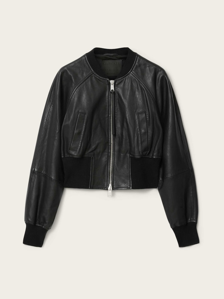 AllSaints Black Suri Bomber Jacket - Image 6 of 6