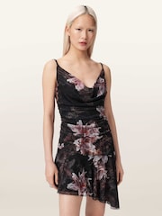 AllSaints Bea Mesh Mini Dress - Image 1 of 5