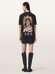 AllSaints Black Roque T-Shirt Dress - Image 4 of 6