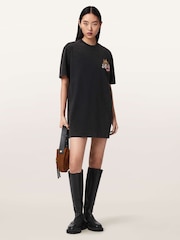 AllSaints Black Roque T-Shirt Dress - Image 5 of 6
