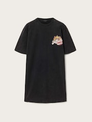 AllSaints Black Roque T-Shirt Dress - Image 6 of 6