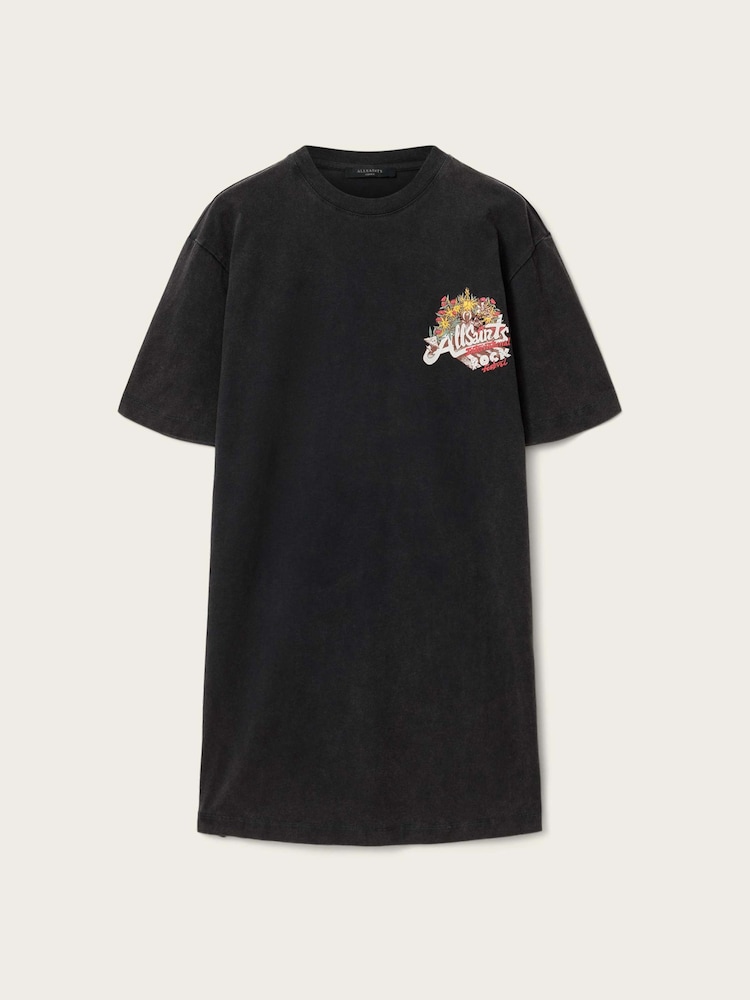 AllSaints Black Roque T-Shirt Dress - Image 6 of 6 AllSaints Black Roque T-Shirt Dress - Image 6 of 6