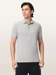 AllSaints Grey Reform Short Sleeve Polo Shirts 2 Pack - Image 2 of 5