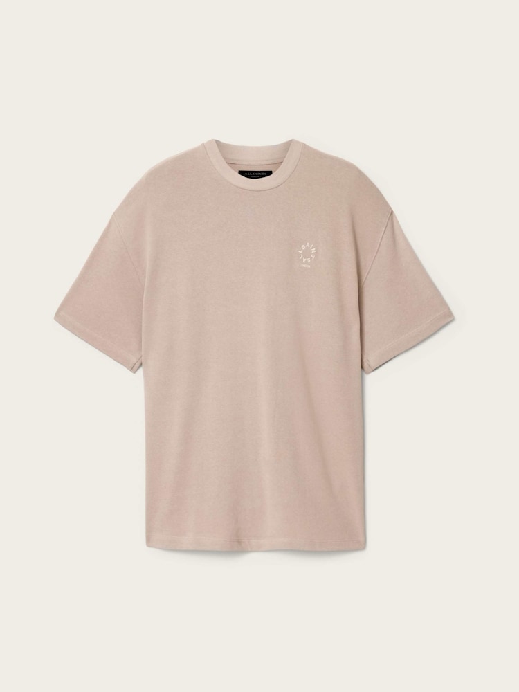 AllSaints Brown Haven Short Sleeve Crew Neck T-Shirt - Image 5 of 5 AllSaints Brown Haven Short Sleeve Crew Neck T-Shirt - Image 5 of 5