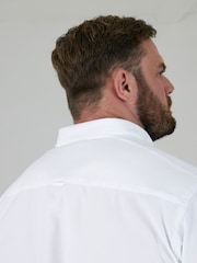 D555 White JAMES Classic Oxford Short Sleeve Button Down Shirt With Chest Pocket - Image 5 of 9