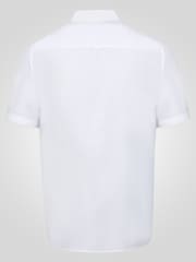 D555 White JAMES Classic Oxford Short Sleeve Button Down Shirt With Chest Pocket - Image 7 of 9