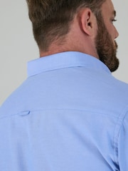 D555 Blue JAMES Classic Oxford Short Sleeve Button Down Shirt With Chest Pocket - Image 5 of 9
