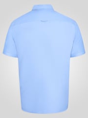 D555 Blue JAMES Classic Oxford Short Sleeve Button Down Shirt With Chest Pocket - Image 7 of 9