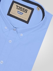 D555 Blue JAMES Classic Oxford Short Sleeve Button Down Shirt With Chest Pocket - Image 9 of 9
