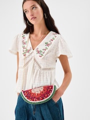 Accessorize Red Beaded Watermelon Crossbody Bag - Image 3 of 3