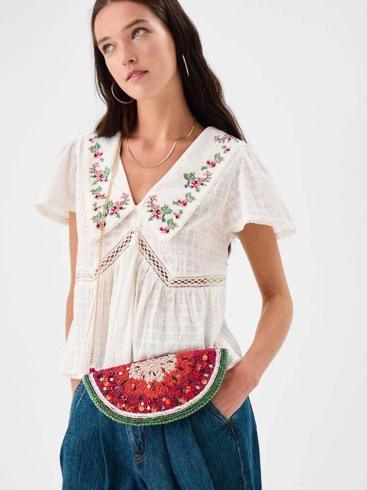 Accessorize Red Beaded Watermelon Crossbody Bag - Image 3 of 3
