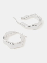 Accessorize Sterling Silver-Plated Chunky Molten Hoop Earrings - Bild 1 von 2