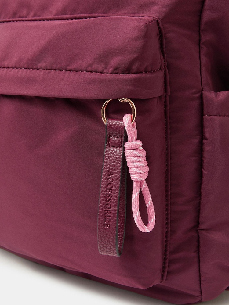 Accessorize Red Top Handle Nylon Backpack - Image 2 of 3