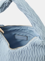 Accessorize Blue Ruched Faux Leather Handbag - Image 2 of 3
