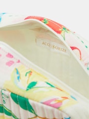 Accessorize White Summer Print Quilted Makeup Bag - Image 2 of 2