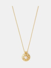 Accessorize 14ct Gold-Plated Pearl Coin Necklace - Imaginea 1 din 1