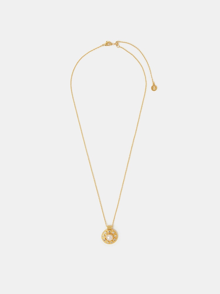 Accessorize 14ct ゴールドメッキ パール コイン ネックレス - 画像 2 / 2