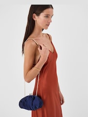 Accessorize Ruched Satin Clip Frame Clutch Bag - Image 3 of 3