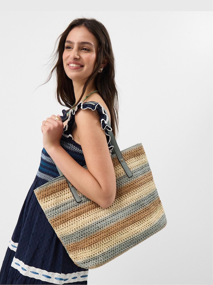 Accessorize Geantă de umăr Dungă Rafia - Imaginea 2 din 2