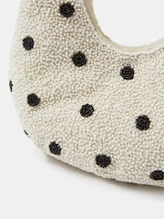 Accessorize Cream Polka Dot Beaded Handheld Bag - Image 2 of 3